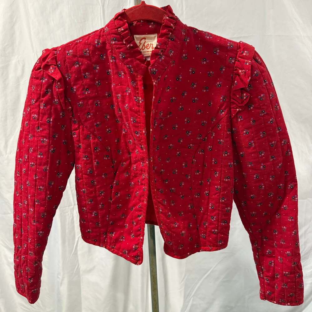 Eber San Francisco Red Quilted Ruffle Jacket